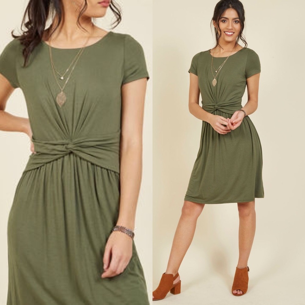 A Whole New Whorl Dress Olive